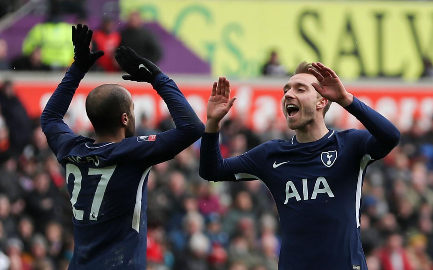 Lucas Moura ja Christian Eriksen (Tottenham Hotspur)
