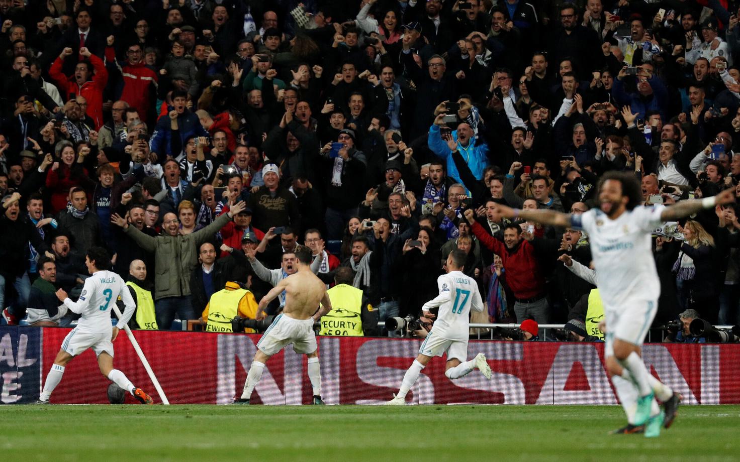 Ronaldo ja Madridi Real võiduväravat tähistamas.