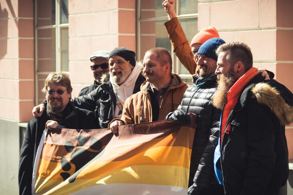 Mullune Tallinn Bearty protestiaktsioon Vene suursaatkonna ees.