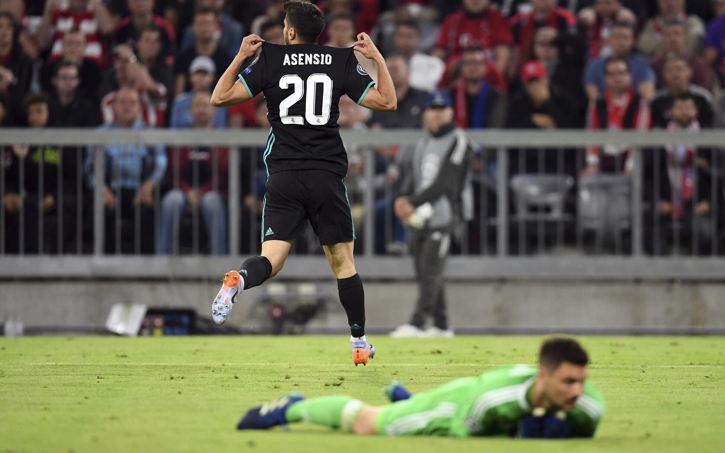 Marco Asensio võiduväravat tähistamas.