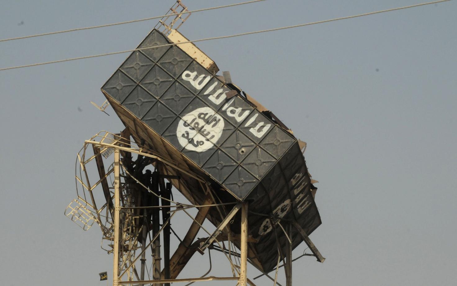 Terroriorganisatsiooni sümboolika ISIS-elt tagasi vallutatud Tal Afaris, Iraagis.