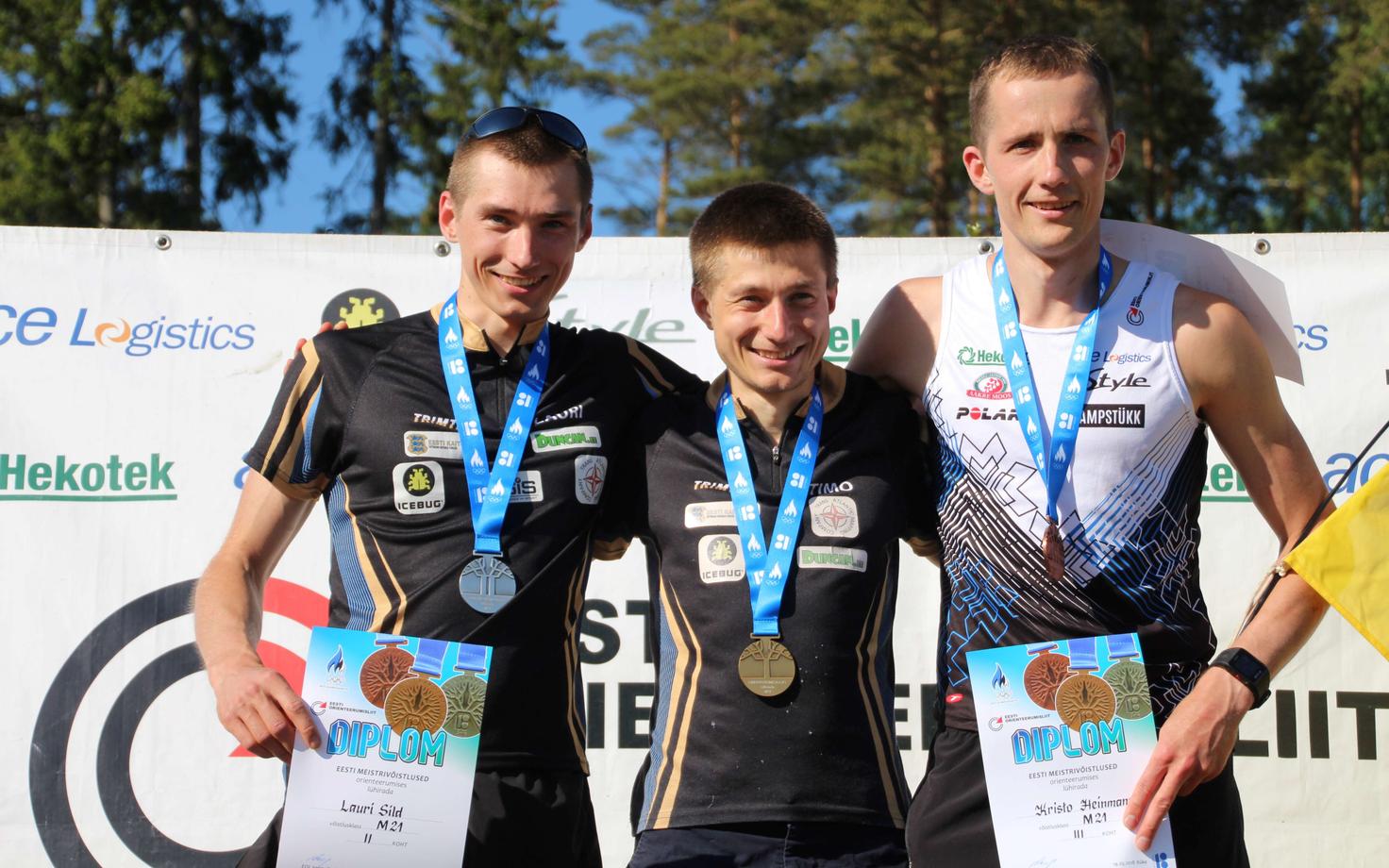 Orienteerumisjooksu Eesti meistrivõistluste esikolmik.