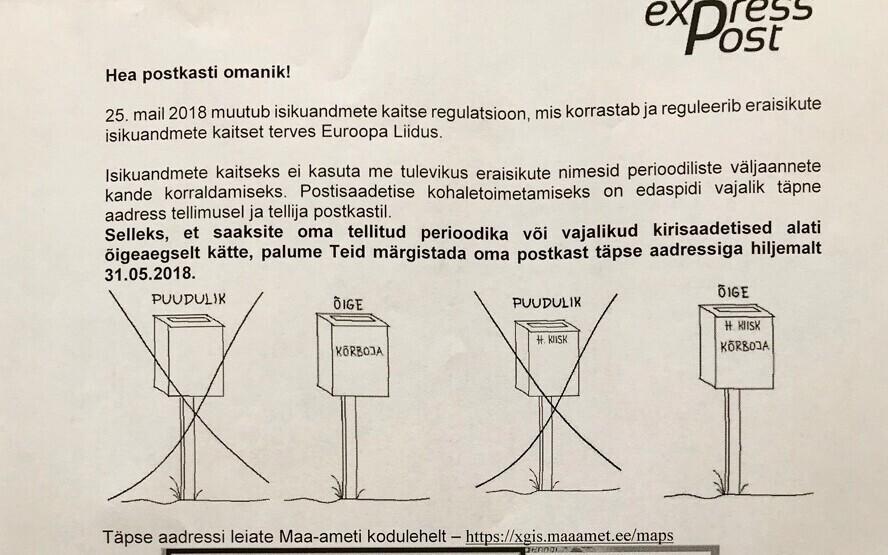 Express Posti infoleht.