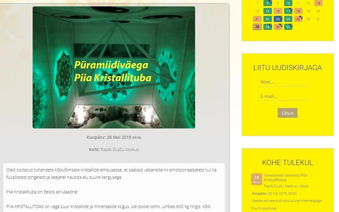 Rapla Elujõu Keskuse koduleht.