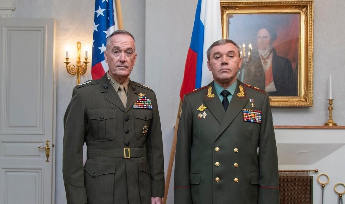 USA staabiülemate ühendkomitee esimees kindral Joseph Dunford ja Venemaa kindralstaabi ülem Valeri Gerassimov Soomes.