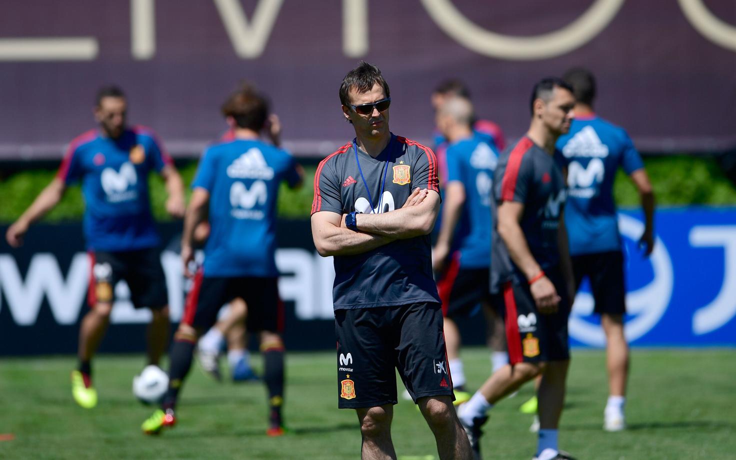 Julen Lopetegui Hispaania koondise treeningul