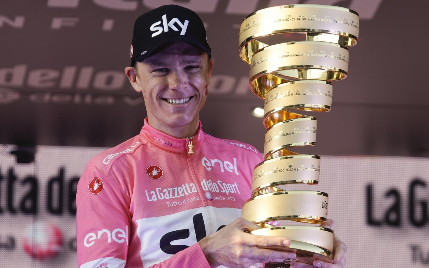 Chris Froome tänavusel Itaalia velotuuril.