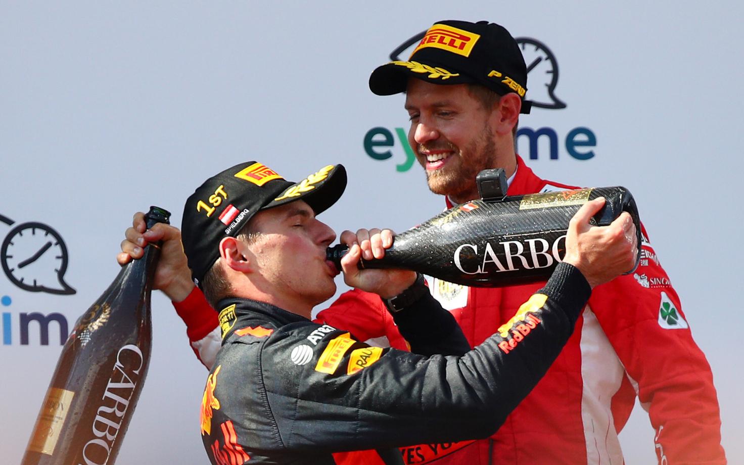 Max Verstappen ja Sebastian Vettel