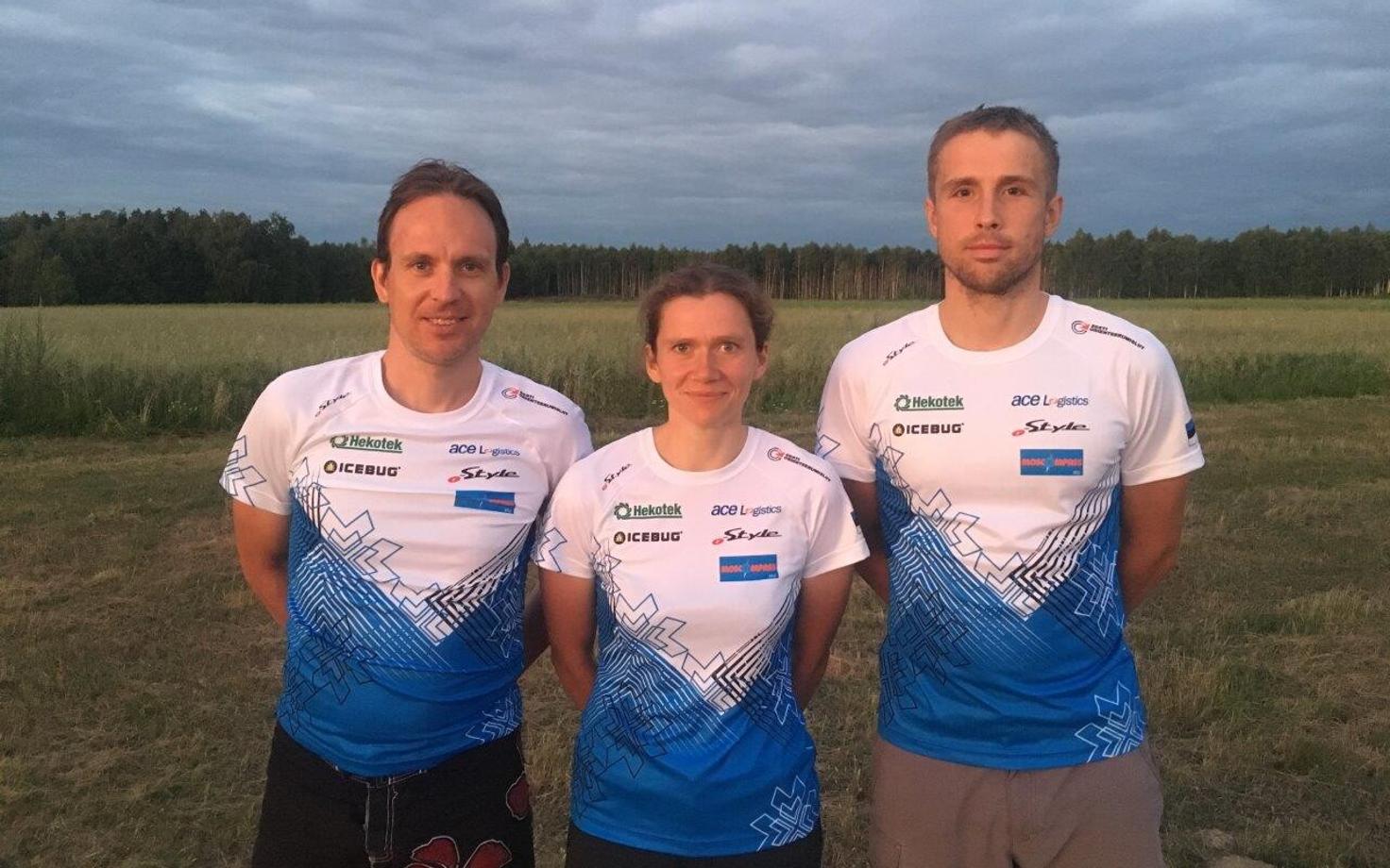 Eesti rattaorienteerumise segavõistkond Margus Hallik, Eleri Hirv, Lauri Malsroos