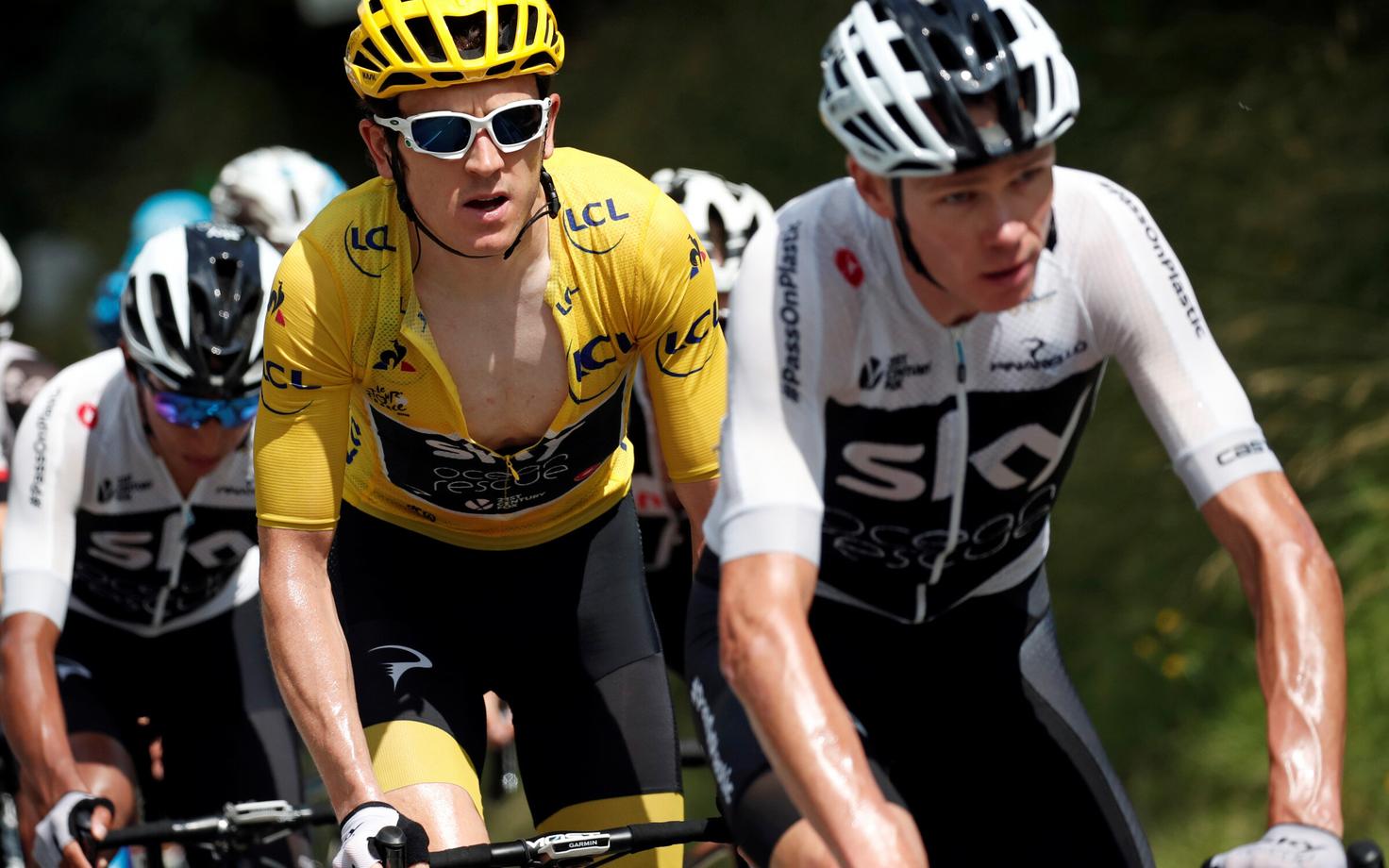 Chris Froome (paremal) ja Geraint Thomas