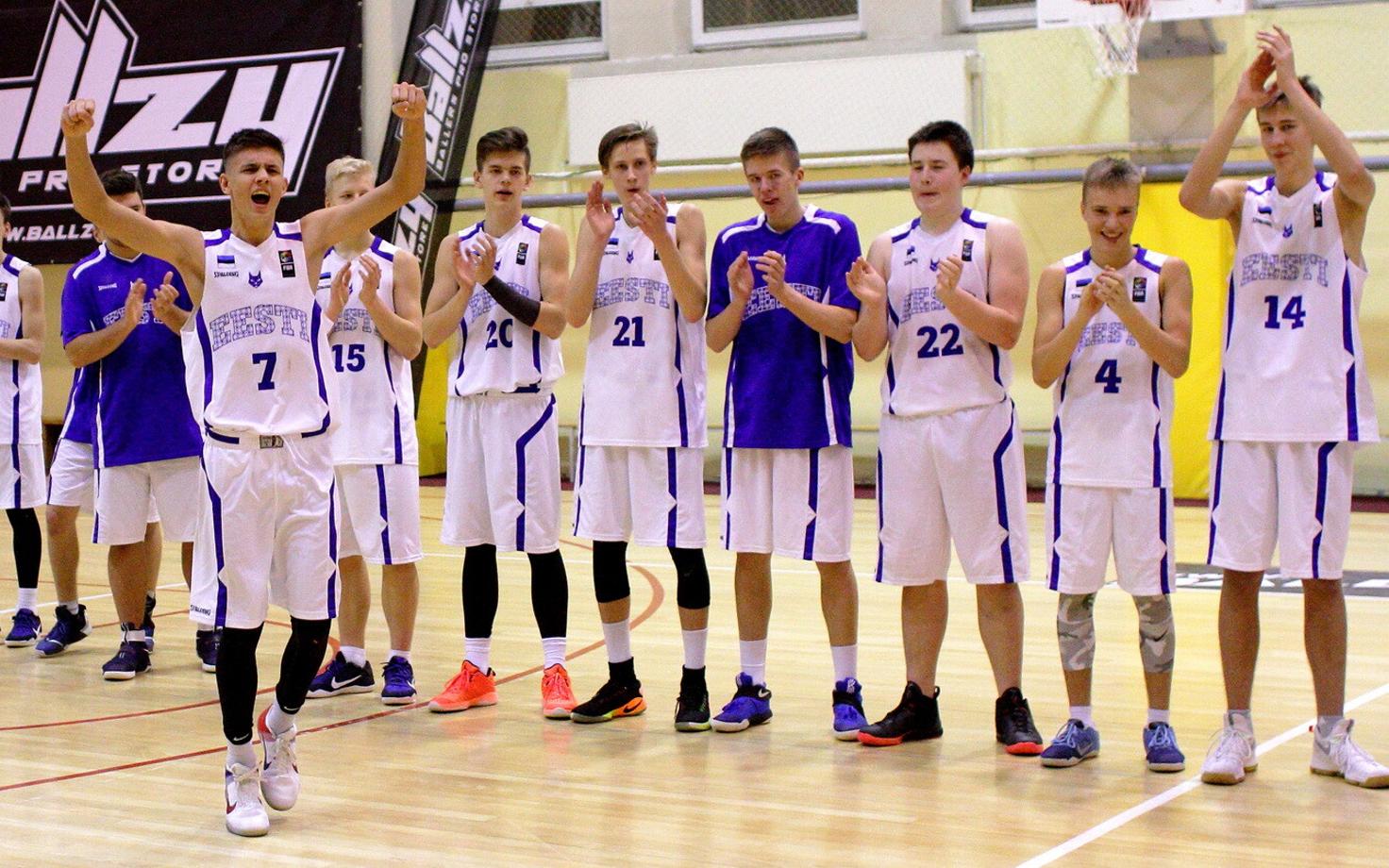 U-16 korvpallikoondis 2017. aastal.