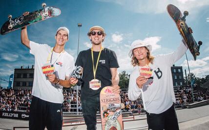 Rulasõidu võitjad (vasakult): Egor Kaldikov, Simon Stricker ja Maxim Kruglov