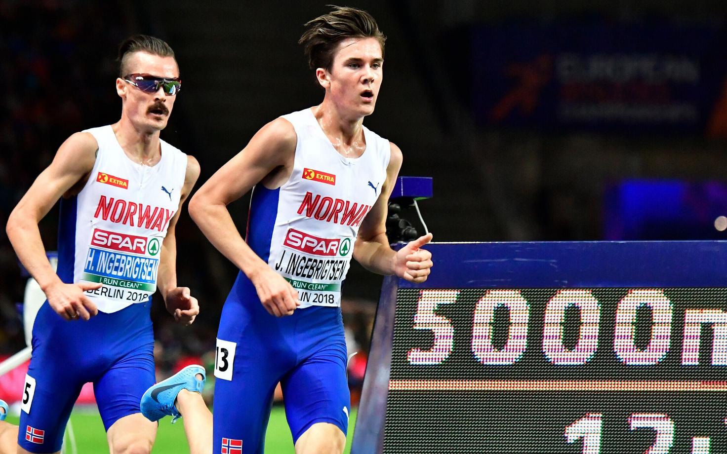 Jakob Ingebrigtsen (esiplaanil) ja Henrik Ingebrigtsen.