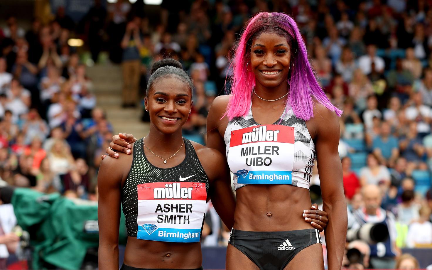 Shaunae Miller-Uibo (paremal) Dina Asher-Smithiga
