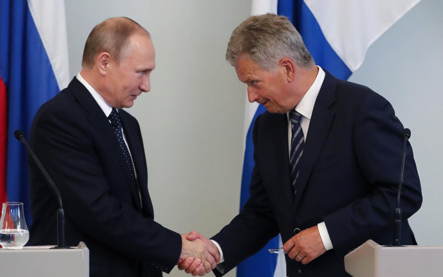 Владимир Путин и Саули Ниинистё на саммите в Хельсинки в июле 2017 года.