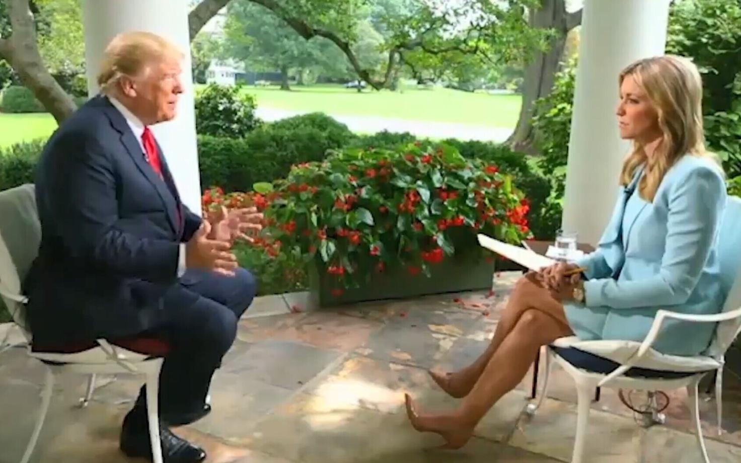 Donald Trump ja Ainsley Earhardt Fox Newsi intervjuus.