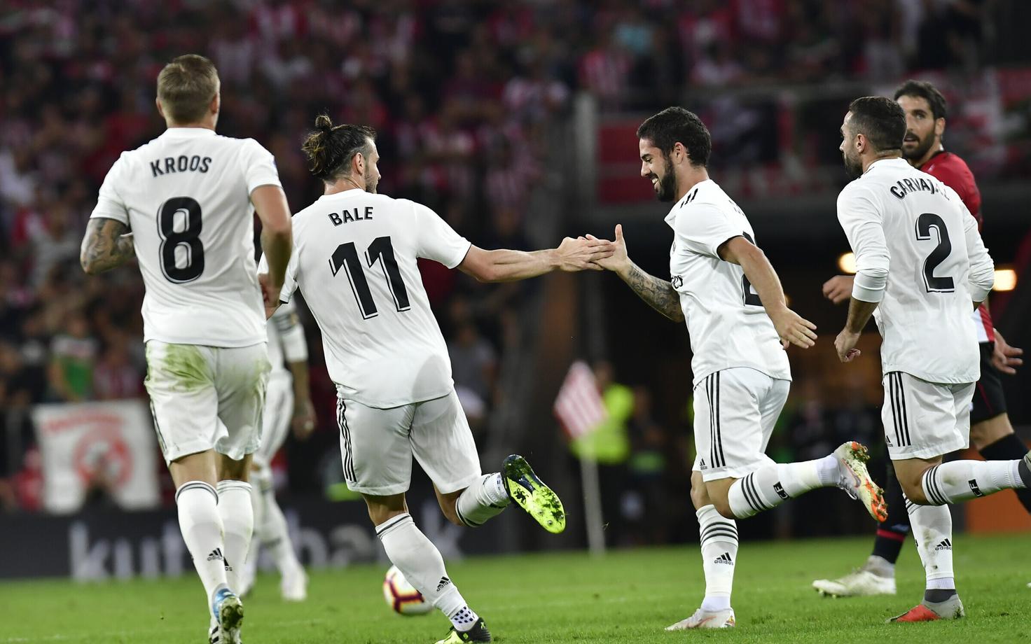 Gareth Bale (nr 11) ja teised Madridi Reali mängijad