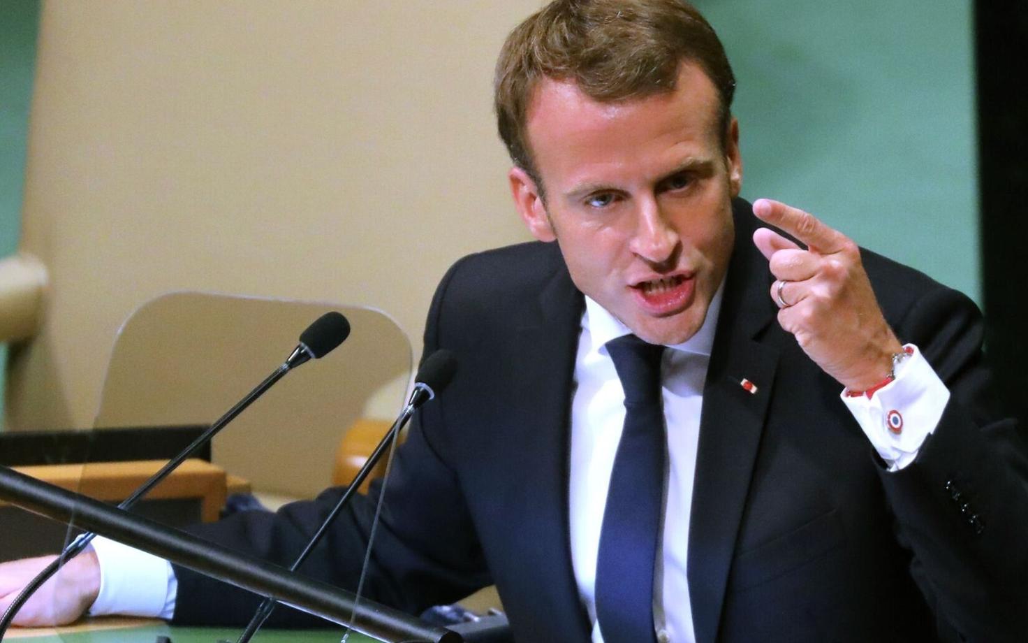 Prantsusmaa president Emmanuel Macron ÜRO peaassambleel.