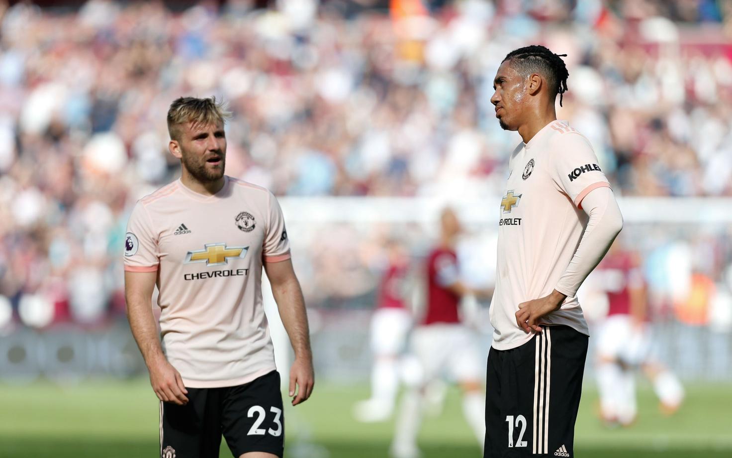 Manchester Unitedi kaitsjad Luke Shaw ja Chris Smalling