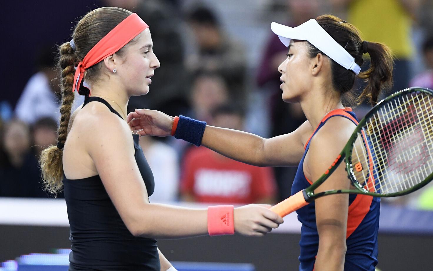 Jelena Ostapenko ja Qiang Wang