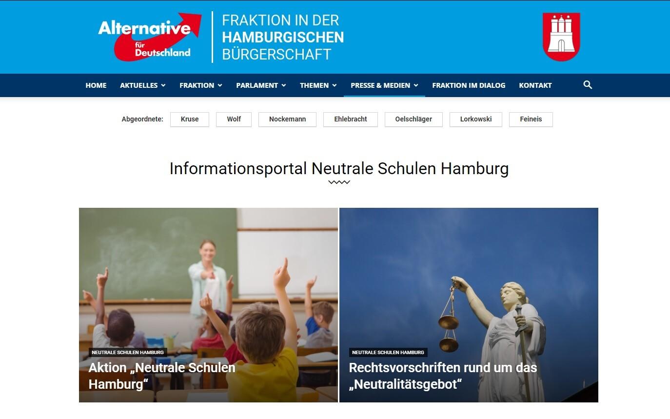 Info õpilaste jaoks avatud portaalist AfD veebilehel.