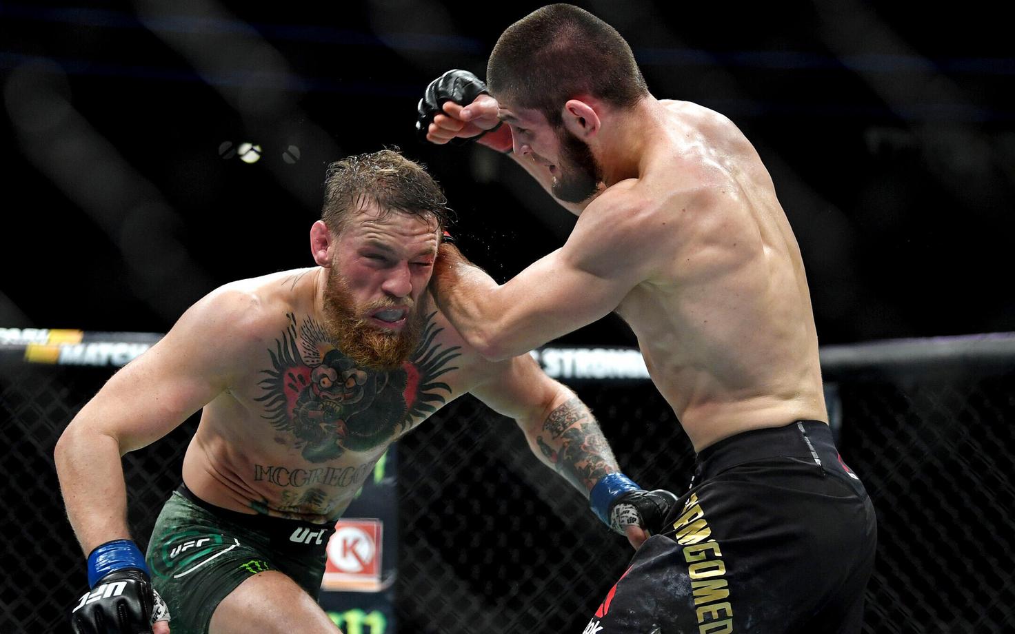 Conor McGregor ja Khabib Nurmagomedov tiitlimatšis.