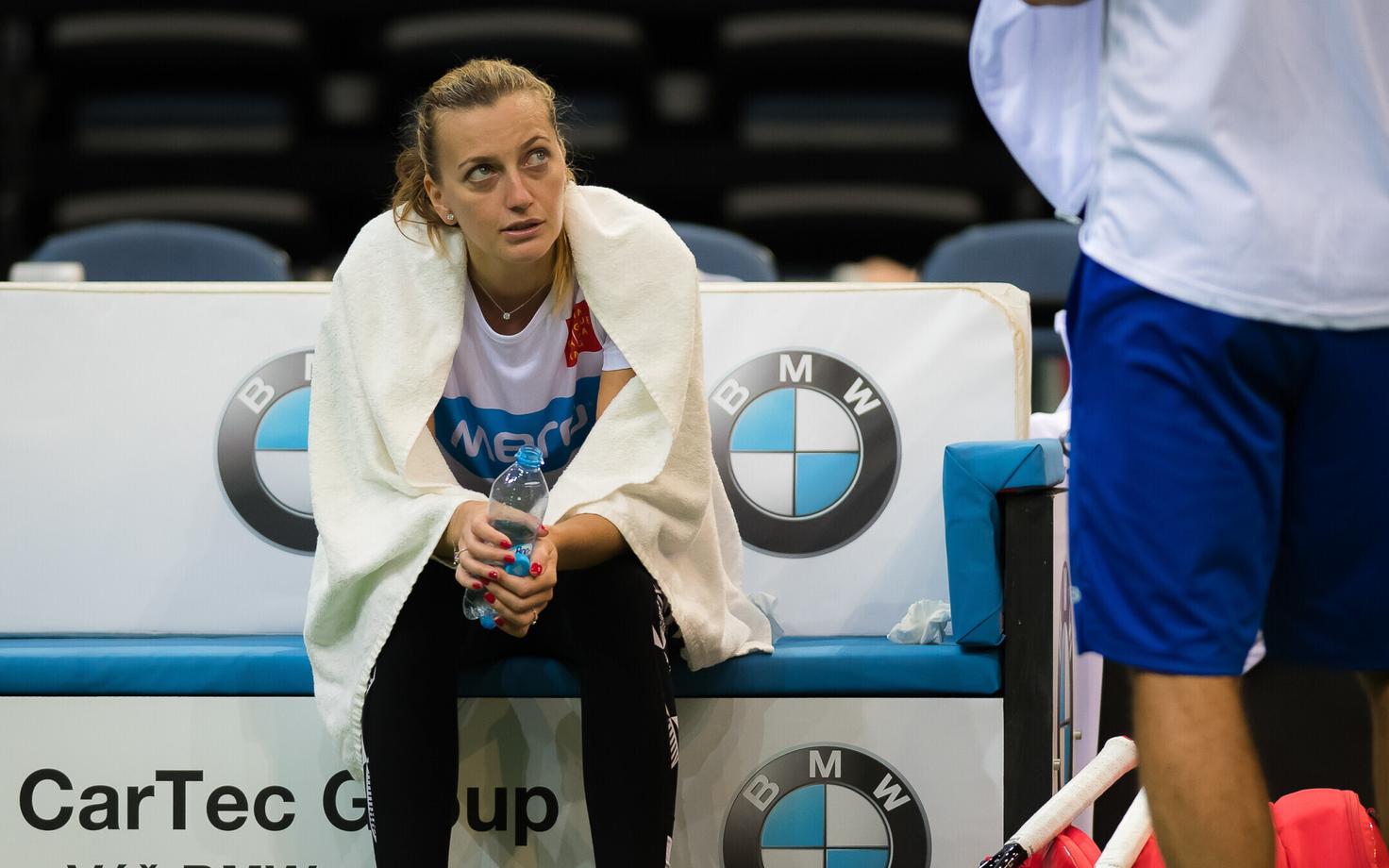 Petra Kvitova Tšehhi naiskonna treeningul.