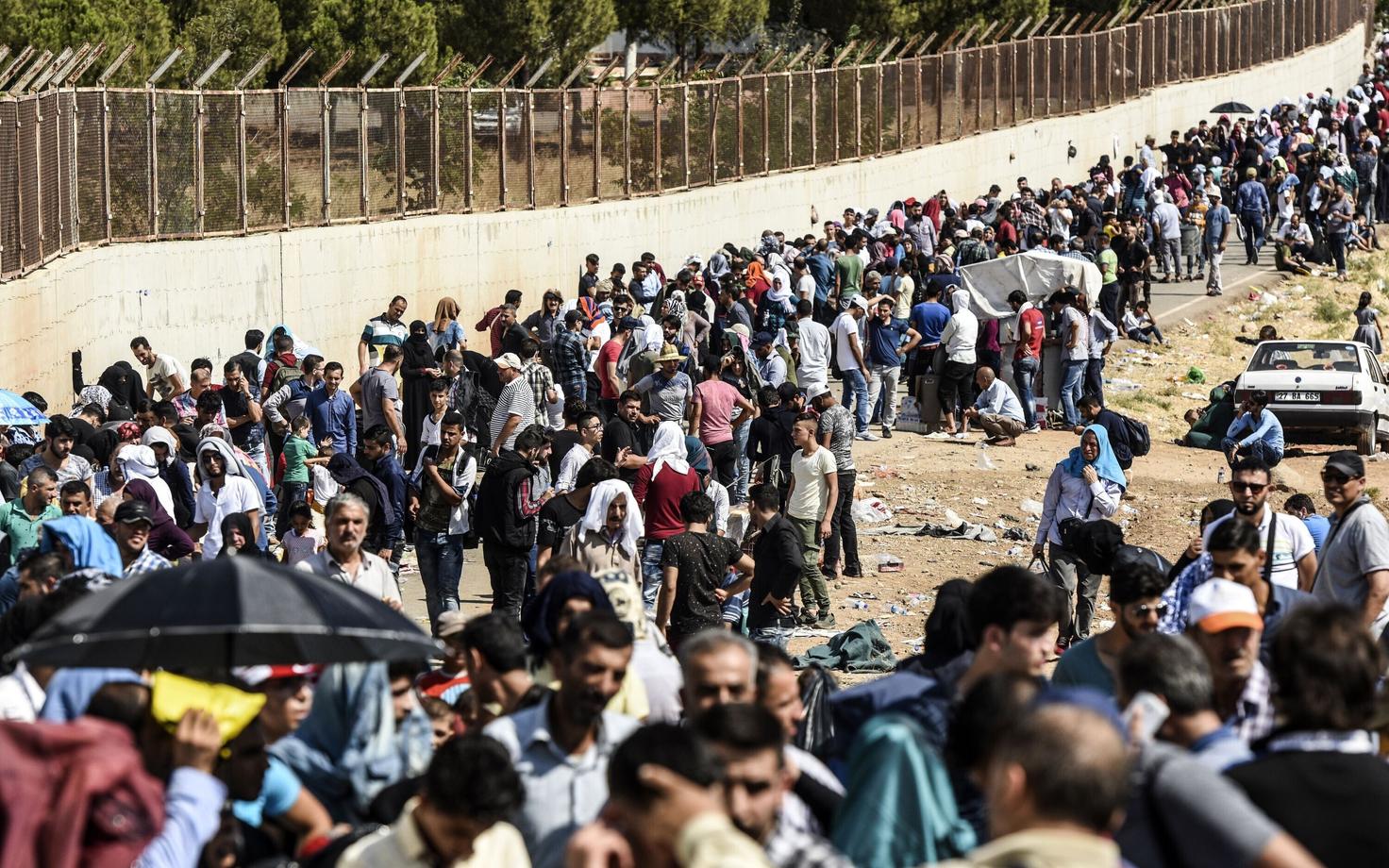 Süüria pagulased Türgis piiri ääres 2018. aastal.