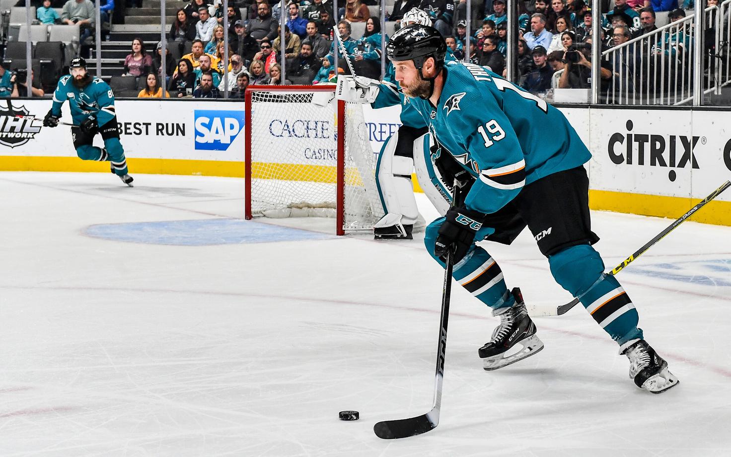 Joe Thornton lõi Sharksile võiduvärava, mis oli ühtlasi tema karjääri 400.