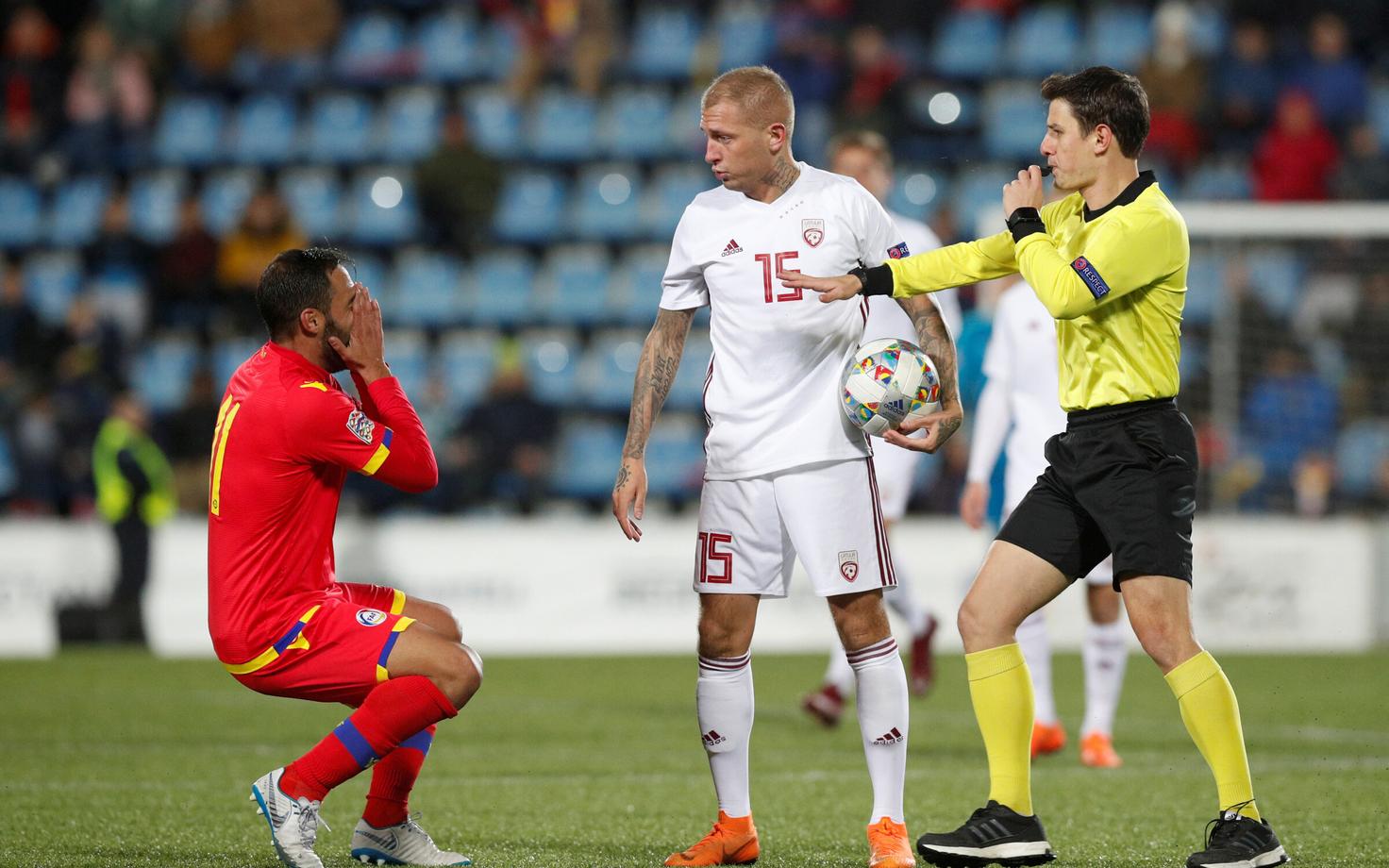 Läti teenis Andorra vastu punase kaardi, mistõttu pidi teise poolaja vähemuses mängima