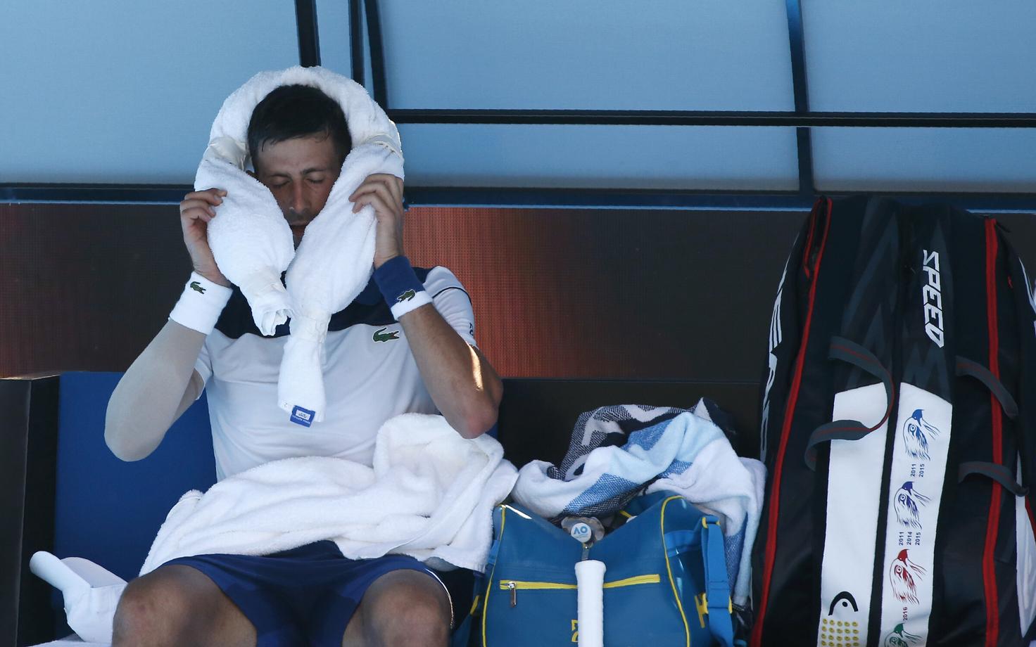 Novak Djokovic möödunud hooaja Austraalia lahtistel kuumaga võitlemas