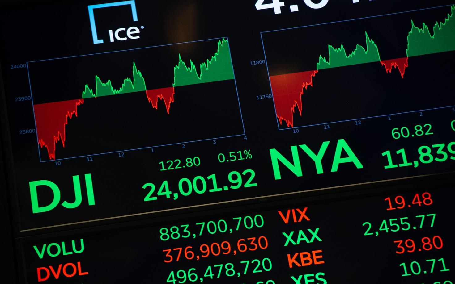New Yorgi börsi aktsiahinnad rohelises.