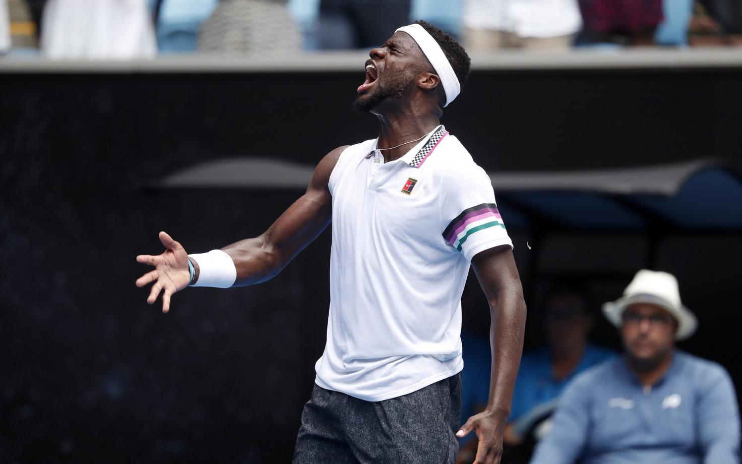 Frances Tiafoe võitu tähistamas