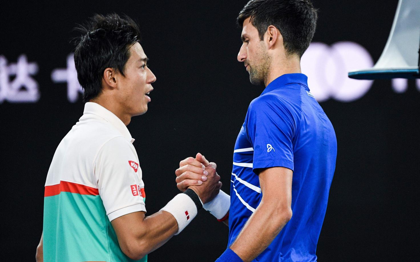 Kei Nishikori ja Novak Djokovic