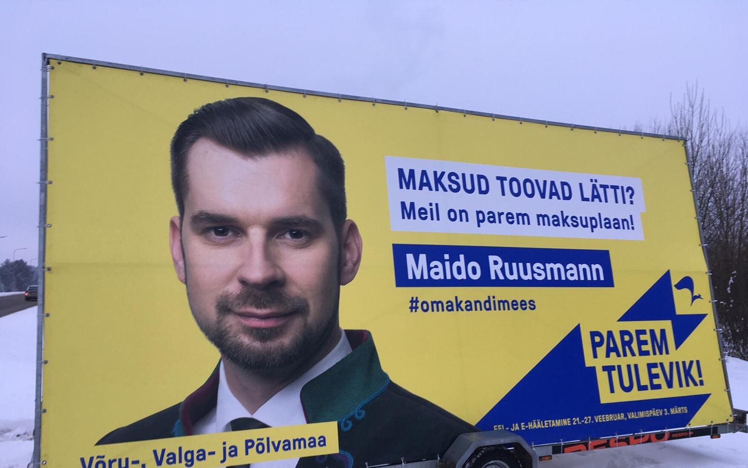 Reformierakonna välireklaam Lätis.