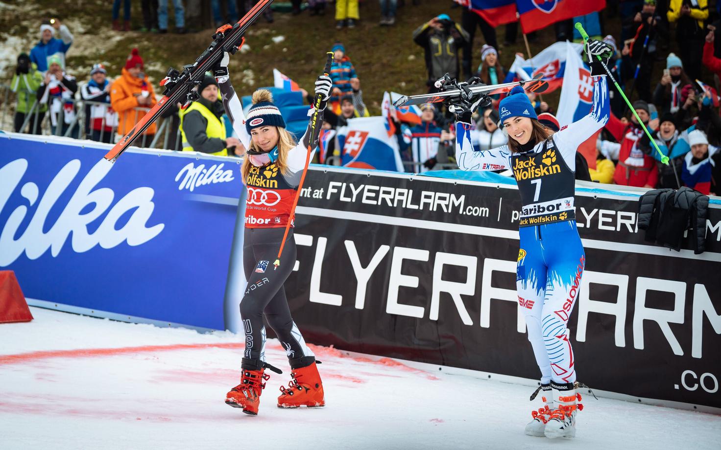 Mikaela Shiffrini ja Petra Vlhova
