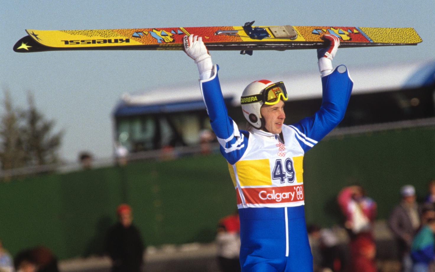 Matti Nykänen 1988. aasta taliolümpiamängudel, kus ta võitis kolm kuldmedalit