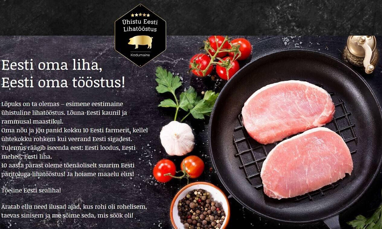 Скриншот с сайта Eesti Lihatööstus