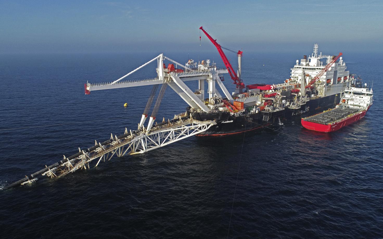 Nord Stream 2 ehitamine Läänemeres 2018. aasta sügisel.
