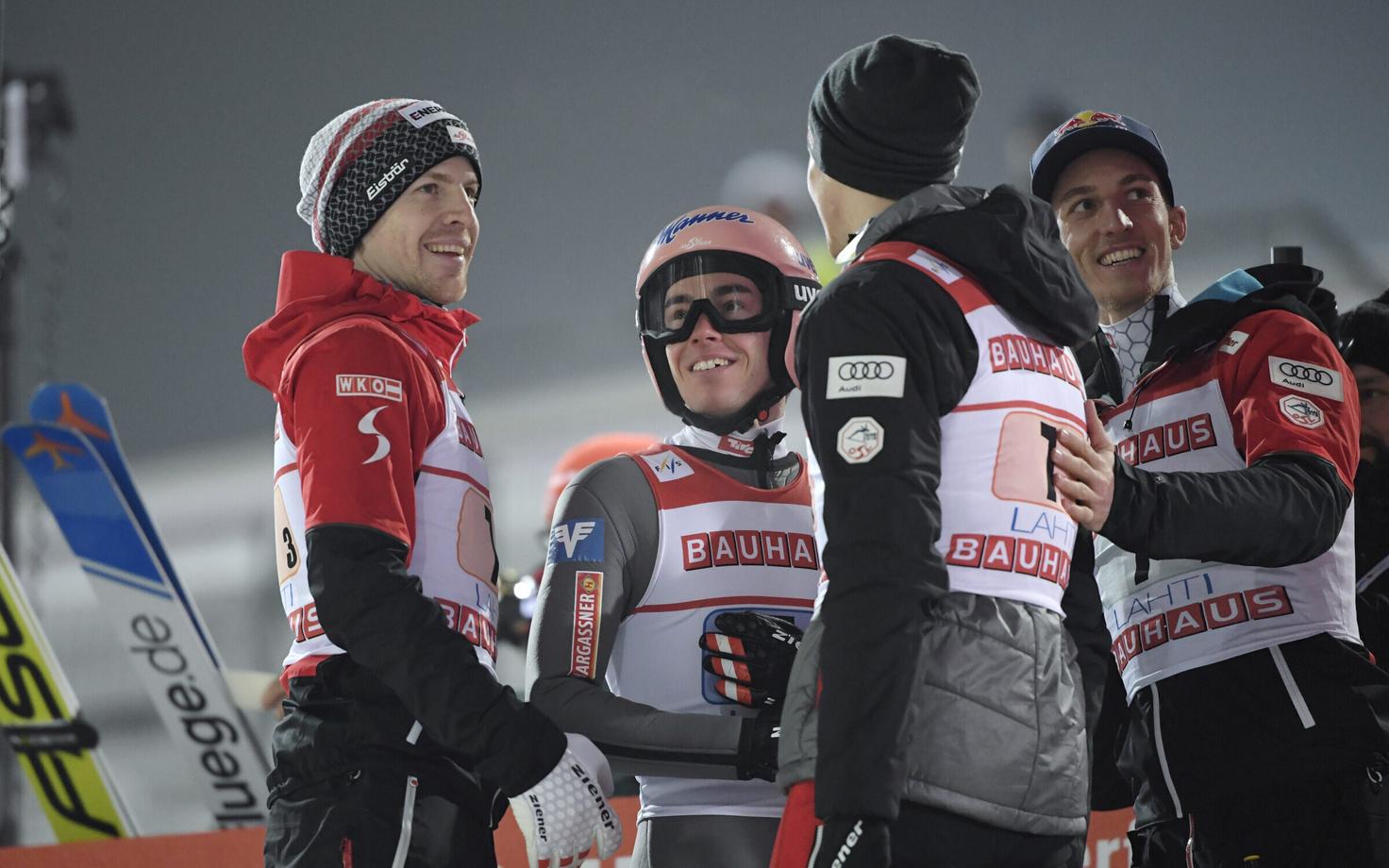 Philipp Aschenwald, Gregor Schlierenzauer, Michael Hayboeck ja Stefan Kraft