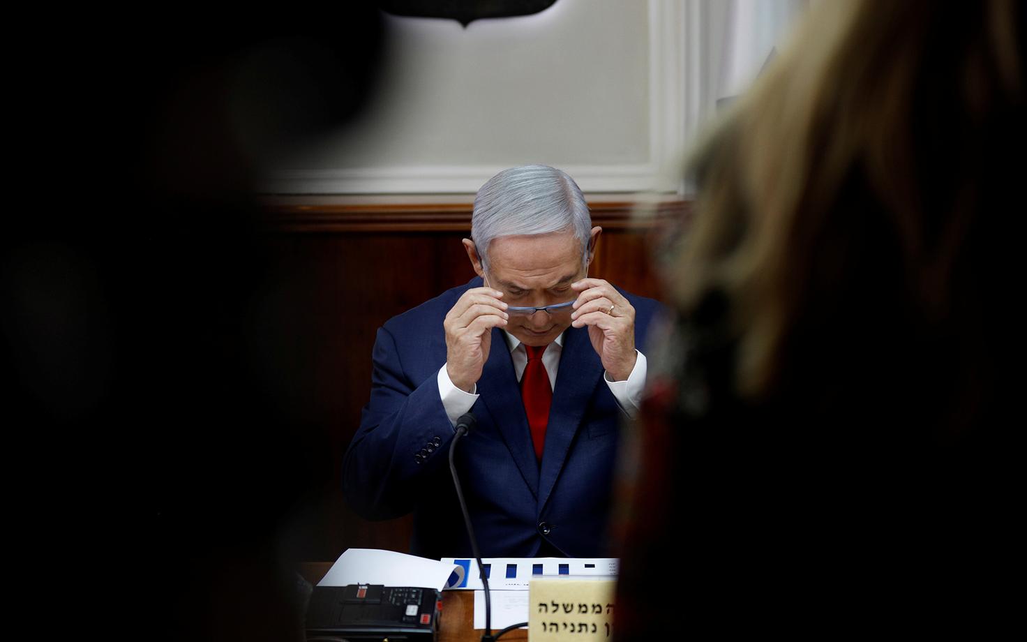 Iisraeli peaminister Benjamin Netanyahu iganädalasel kabinetiistungil.