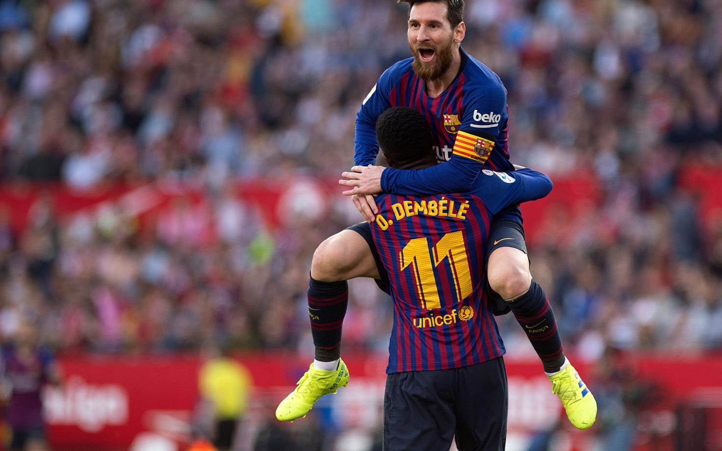 Ousmane Dembele ja Lionel Messi