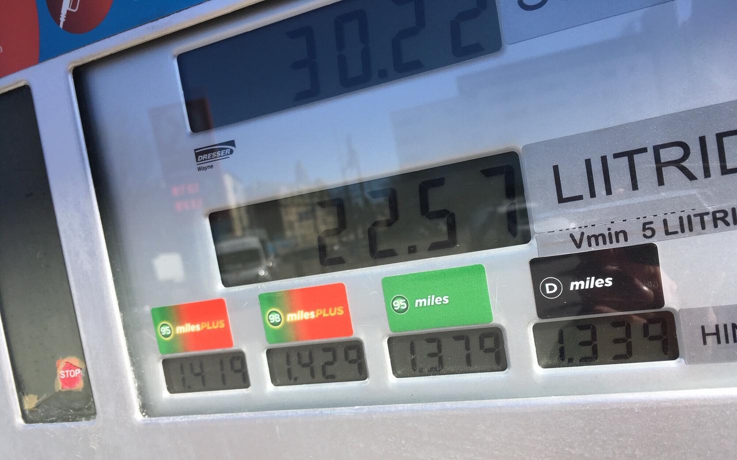Bensiini hind Circle K tanklas 1. aprillil 2019.