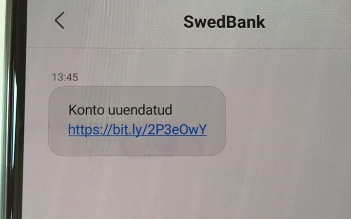 Swedbank не отправлял подобные SMS-сообщения.