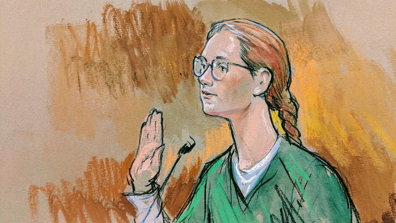 Kohtukunstniku joonistus Maria Butinast.
