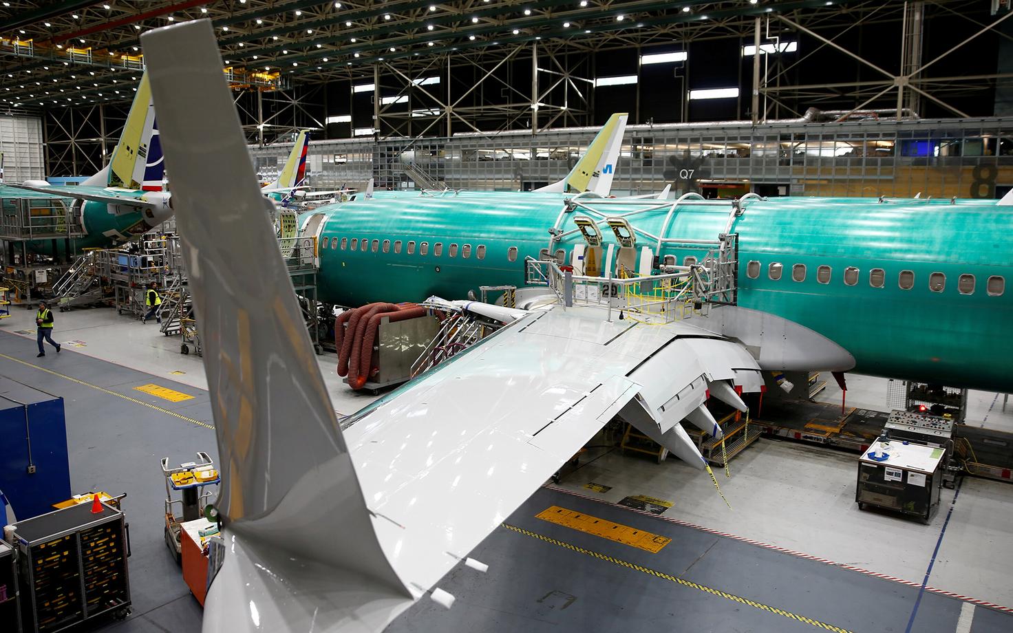 Boeing 737 MAX ehitus tehases.