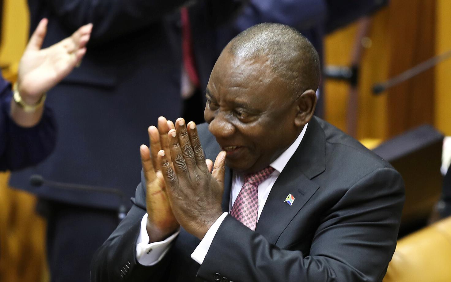 Cyril Ramaphosa pärast parlamendi poolt valituks osutumist.