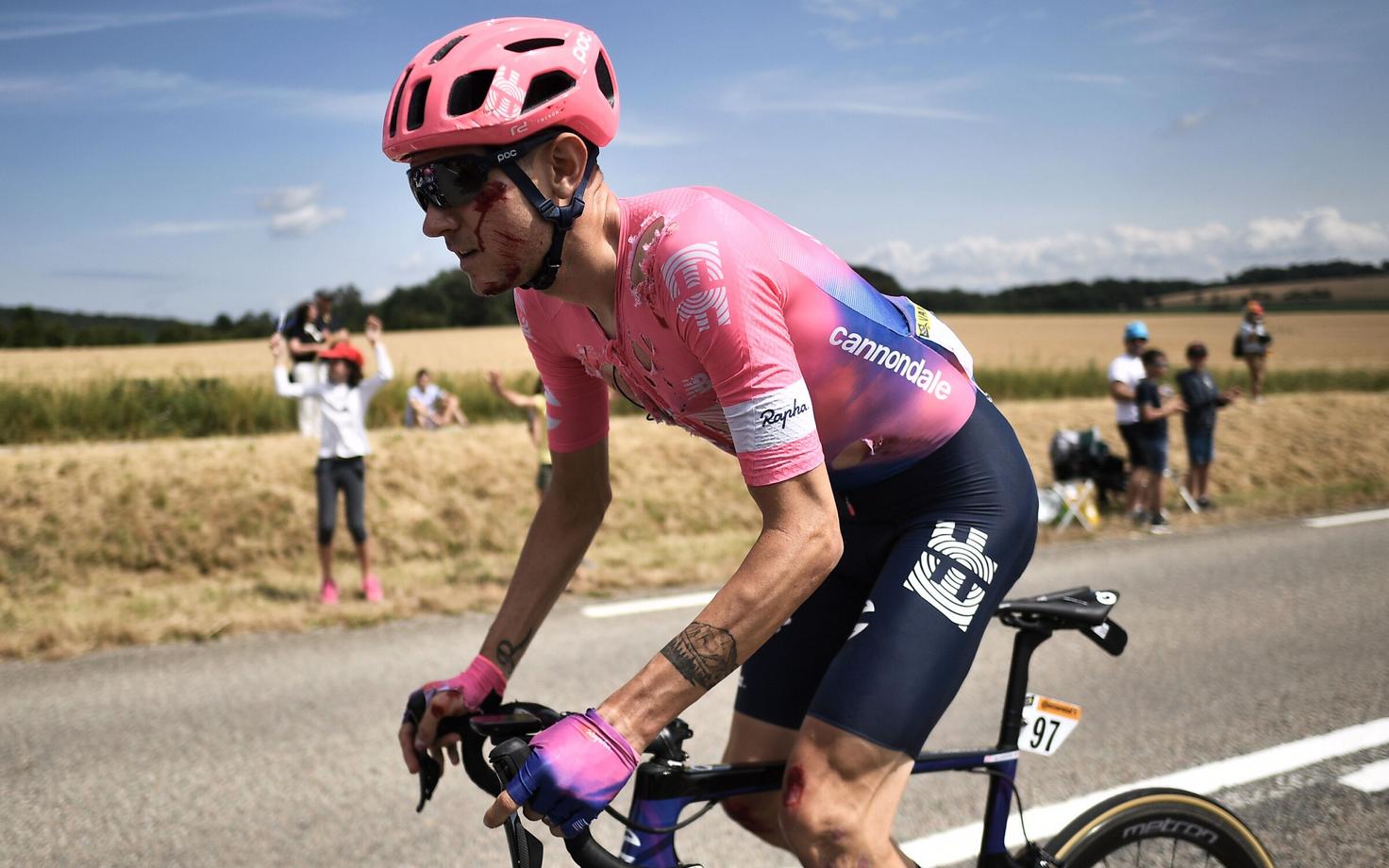 Tejay Van Garderen pärast kukkumist