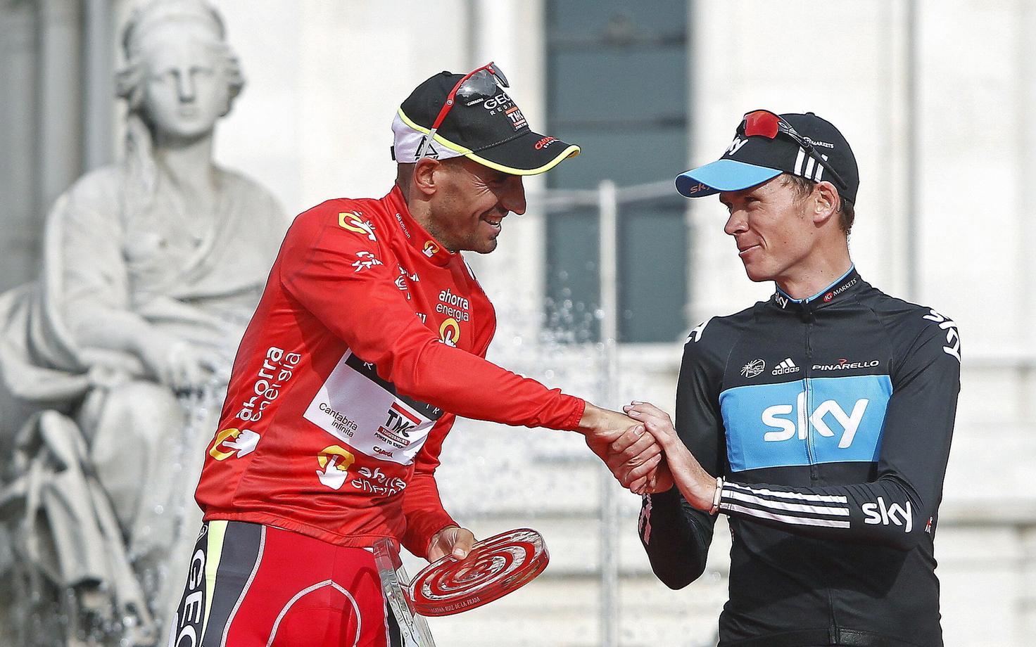 Juan Jose Cobo ja Chris Froome 2011. aasta Vuelta viimase etapi järel