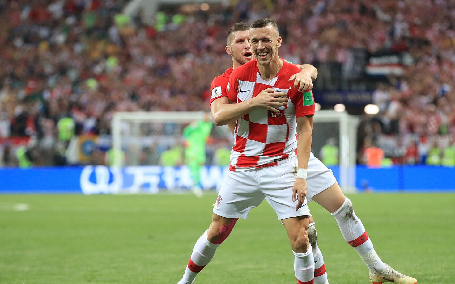 Ivan Perisic tähistamas Horvaatia viigiväravat MM-finaalis Prantsusmaa vastu